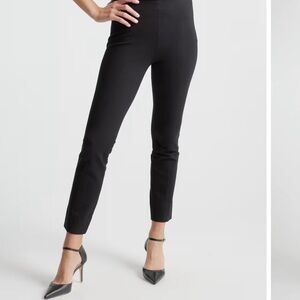 Quince Ultra Stretch Ponte Pintuck Ankle Pants Black